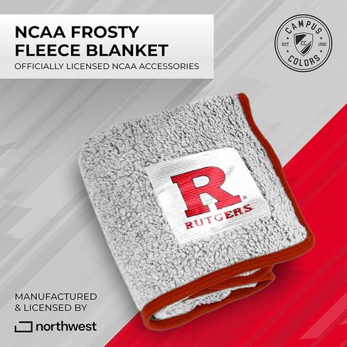 بطانية كلية شيربا الحريرية من Northwest NCAA - فائقة النعومة ورقيقة - 60 بوصة × 50 بوصة - استمتع بالراحة والراحة المطلقة (Rutgers Scarlet Knights - قرمزي) in Saudi Arabia