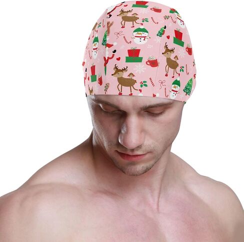 Swimming Cap Unisex Adult Swim Cap for Men Women Polyester Funny Animal Pattern in Kuwait