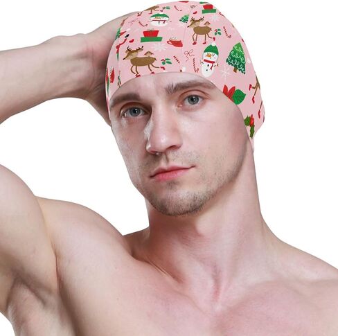 Swimming Cap Unisex Adult Swim Cap for Men Women Polyester Funny Animal Pattern in Kuwait