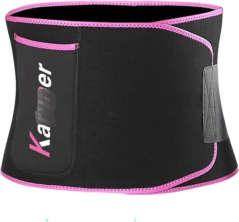 YIKANGHENG Elastic OK Cloth Black and Pink Waist Support Belt with Pocket for Yoga, Running and Sports in Saudi Arabia