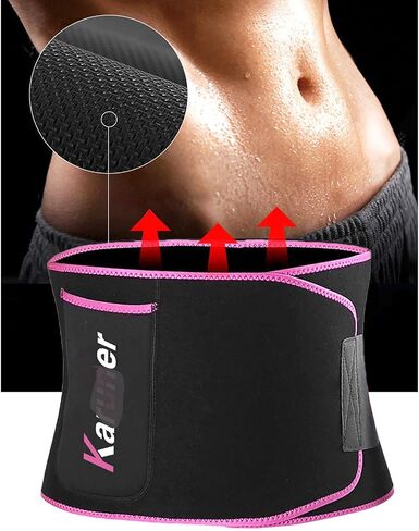 YIKANGHENG Elastic OK Cloth Black and Pink Waist Support Belt with Pocket for Yoga, Running and Sports in Saudi Arabia