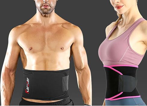 YIKANGHENG Elastic OK Cloth Black and Pink Waist Support Belt with Pocket for Yoga, Running and Sports in Saudi Arabia