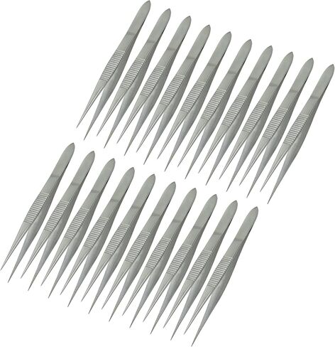 Set Of 50 Science Lab Tweezers Forceps Straight Splinter Forceps (50 Fine Point 3.5") in Kuwait
