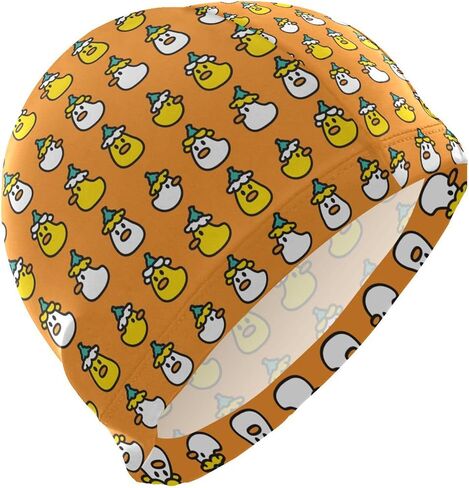Swimming Cap Unisex Adult Swim Cap for Men Women Polyester Funny Animal Pattern in Kuwait