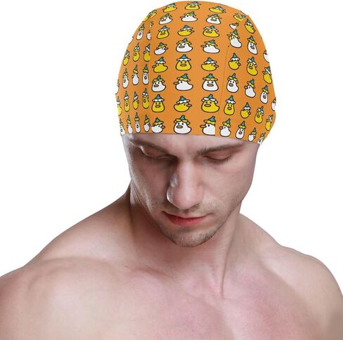 Swimming Cap Unisex Adult Swim Cap for Men Women Polyester Funny Animal Pattern in Kuwait