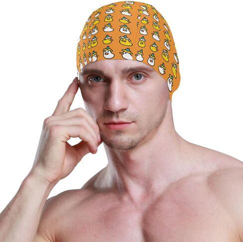 Swimming Cap Unisex Adult Swim Cap for Men Women Polyester Funny Animal Pattern in Kuwait