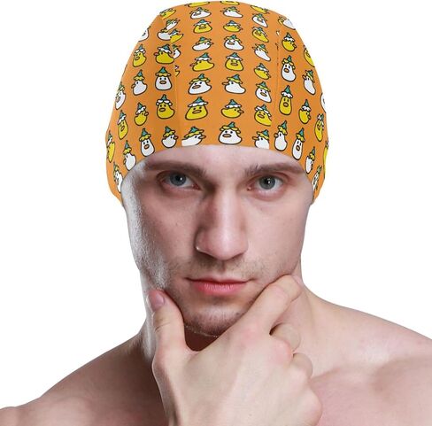 Swimming Cap Unisex Adult Swim Cap for Men Women Polyester Funny Animal Pattern in Kuwait