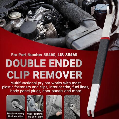 ترقية لجهاز Lisle 35460 مزيل رافع المشبك ذو طرفين، 4140 قضيب دفع فولاذي، أداة إزالة حواف متعددة الوظائف للوحة، زخرفة داخلية تلقائية، صفائح معدنية، مثبتات، مشابك تثبيت ممتصة للصدمات in Kuwait