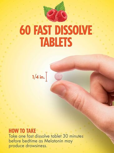 صندانس ميلاتونين 12 ملغ | 60 قرص سريع الذوبان | نكهة التوت الطبيعية | مكمل غذائي نباتي وغير معدل وراثيًا وخالي من الغلوتين in Kuwait