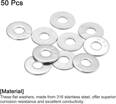 uxcell 100 قطعة M3 غسالة مسطحة، 316 الفولاذ المقاوم للصدأ 3.2 مم معرف × 9 مم OD × 0.8 مم سمك لبرغي المسمار، إصلاح المصانع، المطابخ، المحلات التجارية، والبناء الخارجي، فضي in Saudi Arabia