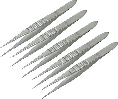 Set Of 50 Science Lab Tweezers Forceps Straight Splinter Forceps (50 Fine Point 3.5") in Kuwait