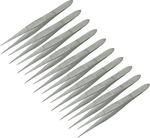Set Of 50 Science Lab Tweezers Forceps Straight Splinter Forceps (50 Fine Point 3.5") in Kuwait