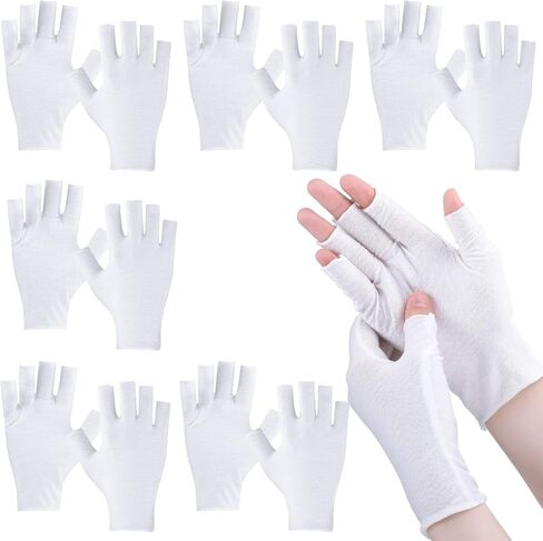 Geyoga 6 Pairs Fingerless Moisturizing Gloves Eczema Cotton Gloves for Adults Half Finger Touchscreen Glove Lotion Gloves Overnight Dry Hands for Women Sleeping Gloves (Black) in Saudi Arabia