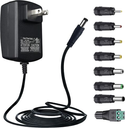 UL Listed 12V 2A 10ft Power Supply Adapter, Regulated 12Volts 2000mA 24W AC Adapter Charger Replacement for LED Strip Light CCTV Camera BT Speaker GPS Webcam Router DC12V Transformer and More in Saudi Arabia