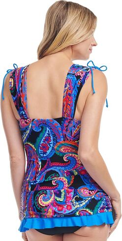 Mazu Women's One Piece Ruffle Skirt Swimsuits Tummy Control Swimdress V Neck Grecian Skater Ruched Bathing Suit in Saudi Arabia