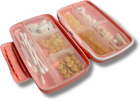 Pill Organizer, Cute Pill Organizer, Weekly Pill Organizer, Pill Organizer for Vitamins, Silicone Pill Organizer, Pink, Mentally Stable, Large in Saudi Arabia