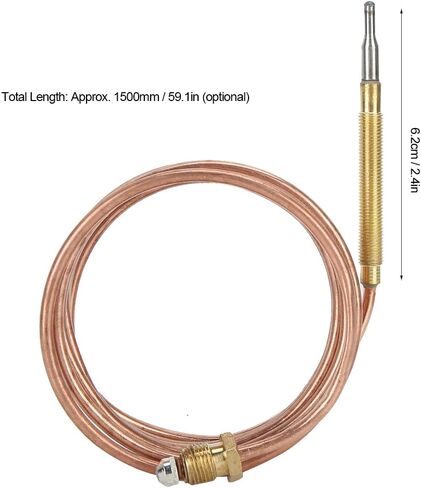 Gas Thermocouple Kit, Heater Protection Equipment Temperature Sensing Probe with Nut Replacement Thermocouple for Gas Furnaces and Fireplace(600mm) in Saudi Arabia