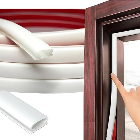 19.68FT Rubber White Door Weather Stripping Door Seal Strip for Doors & Windows,Self-Adhesive Door Insulation Strip, Soundproof Door Sealers for Door Frame Gap Blocker in Saudi Arabia