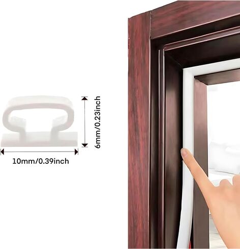 19.68FT Rubber White Door Weather Stripping Door Seal Strip for Doors & Windows,Self-Adhesive Door Insulation Strip, Soundproof Door Sealers for Door Frame Gap Blocker in Saudi Arabia