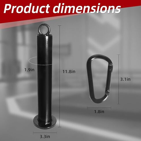 Loading Pin for Weight Plates: Weight Loading Pin with Carabiner Fit 1 inch Olympic Weight Plate for Cable Pulley LAT Pulldown in Kuwait