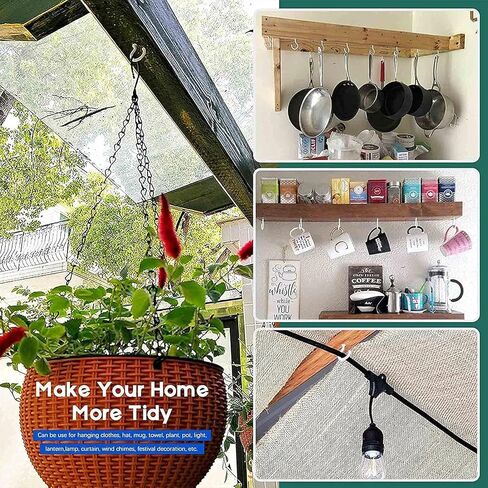 HULISEN 2.9" Large Ceiling Hooks, 24 Pcs Heavy Duty Screw-in Wall Hooks, Vinyl Coated Sturdy Screw Cup Hook for Hanging Plants, Mugs, Wind Chimes, Utensils (Easy to Install) in Saudi Arabia
