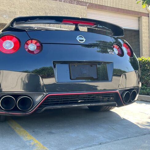 T304 Stainless Steel Bottom Cut Out Corner License Plate Frame Matte Black Powder Coated Universal Fit Aluminum Screw On Cap Cover, Silicone Back Guard, Rust Proof Weather Proof (Qty: 1 Frame) in Kuwait