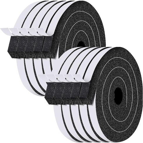 Pangda Adhesive Foam Weather Stripping 1 Inch W x 1 Inch T, Air Conditioner Window Seal Insulation Foam Tape Self Adhesive High Resilience for Doors (Black,65feet) in Saudi Arabia