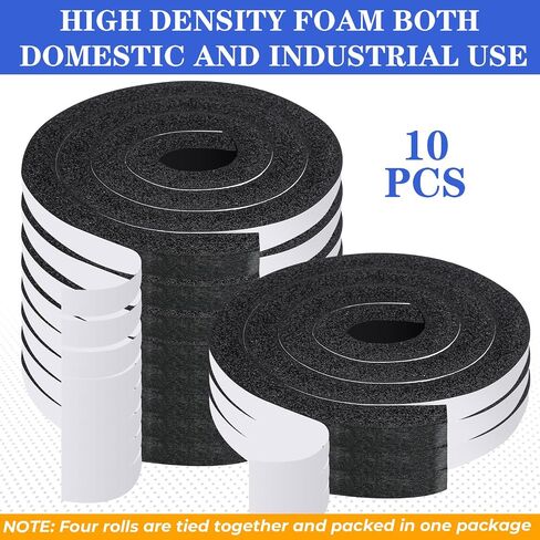 Pangda Adhesive Foam Weather Stripping 1 Inch W x 1 Inch T, Air Conditioner Window Seal Insulation Foam Tape Self Adhesive High Resilience for Doors (Black,65feet) in Saudi Arabia