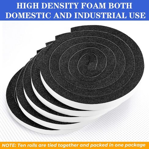 Pangda Adhesive Foam Weather Stripping 1 Inch W x 1 Inch T, Air Conditioner Window Seal Insulation Foam Tape Self Adhesive High Resilience for Doors (Black,65feet) in Saudi Arabia