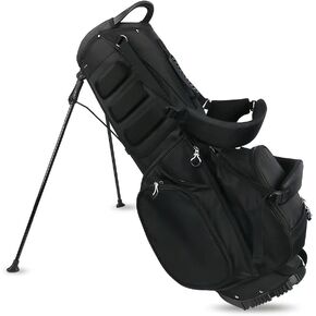 Lightweight Golf Stand Bag with 14 Way Full-Length Dividers, 7 Zippered Pockets and Rain Cover, with Handles and Dual Strap