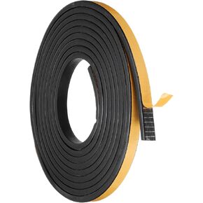 HARFINGTON Weather Stripping 1" x 2/5" 16.5ft Length Self-Adhesive High Density Door Seal Strip for Door Window Weatherproof Seal Strips, Soundproof Weatherstrip
