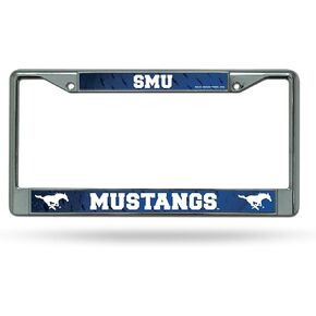 Rico Industries NCAA Southern Methodist Mustangs 12" x 6" Silver Chrome Frame W' Decal Insert Car/Truck/SUV Auto Accessory