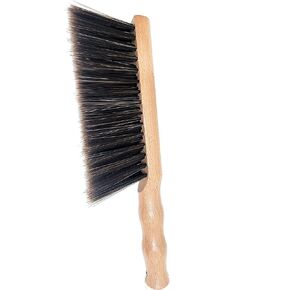 Counter Brush Hand Broom Hand Brush dust Brush 11.8inch Foxtail Bench Brush Beech Wooden Round Handle Handheld Brushes 5 Rows of Soft Bristles for Cleaning Dusting Counter Shop Table Car