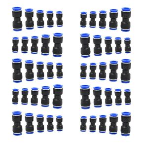 50 or 100pcs Quick Connect Air Hose Fittings for 4 6 8 10 12 mm Tube Quick Release Pneumatic Airline Connectors Plastic Straight Push to Connect Fitting (100Pcs)