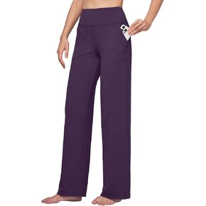 Willit Women's Yoga Pants Wide Leg Pants Stretch Dress Pants Work Casual Pants with Pockets High Waist 28" 30" 32"