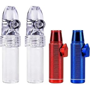 4 Pack Mini Pepper Shaker Premium Metal Spice Dispenser and Sweetener Portable Travel Storage (Anodized Aluminum) (Glass)