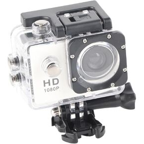 Action Camera K1080HD 12MP, 98FT/30M Underwater Waterproof Video Camera Set, Wide Angle Sports Camera with Accessories Kit Suitable for Helmet, Bike