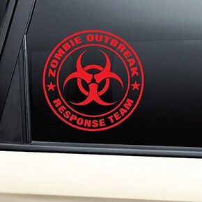 Zombie Outbreak Response Team Vinyl Decal Laptop Car Truck Bumper Window Sticker - Red