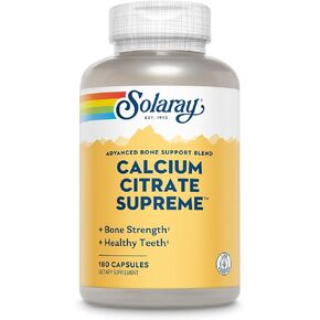 Solaray Calcium Citrate Supreme 800mg Advanced Bone Support Blend | Gentle Digestion Formula | 30 Servings | 180 VegCaps