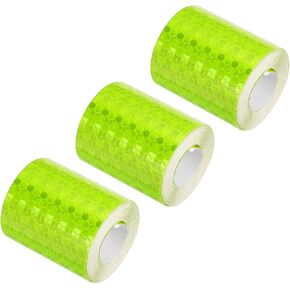 PATIKIL Reflective Tape, 3 Pack 2IN x 10FT Waterproof Self-Adhesive High Visibility Warning Safety Tape Outdoor Reflective Stickers for Cars Trucks Trailers, Fluorescent Green