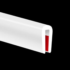 Rubber Edge Trim, Flexible Baby Proof Edge Trims for Sharp Edges, 1/16" U Channel Edge Protector, Self Adhesive Edge Guards for Car Doors and Sheet Metal Parts, 20Ft, White Color, Silicone Material