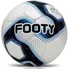 Footy Soccer Ball Size 4 - Hand Stitched, Leather Soccer Ball with Pump - Professional Youth Soccer Ball for Training