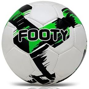 Footy Soccer Ball Size 4 - Hand Stitched, Leather Soccer Ball with Pump - Professional Youth Soccer Ball for Training in Saudi Arabia