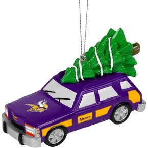 foco NFL Station Wagon with Tree Hanging Tree Holiday Ornament