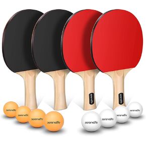 SereneLife Professional Ping Pong Paddle Set - Table Tennis Paddles and Balls Set w/ 4 Ping Pong Rackets, 8 Table Tennis Balls, Paddle Case - 2 or 4 Players Professional & Recreational Games in Kuwait