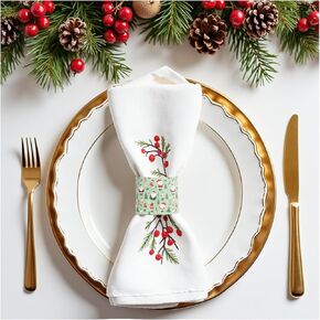 Christmas Napkin Rings,Mingting 100PCS Paper Napkin Bands Self Adhesive for Table Decor Setting Christmas Dinner Party Decoration Holiday Supplies, Red