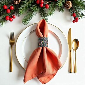 Christmas Napkin Rings,Mingting 100PCS Paper Napkin Bands Self Adhesive for Table Decor Setting Christmas Dinner Party Decoration Holiday Supplies, Red
