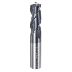 uxcell Carbide Square End Mill, 1/2" Diameter TiAlN Coated 3 Flutes Milling Bit Cutter, for Hardened Steel Stainless Steel Alloy Metal, 1/2" Shank 1-1/4" Cut Length 3" Long HRC55