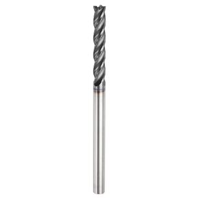 HARFINGTON Carbide Square Nose End Mill Bit 1/4" Cut Dia 4 Flutes TiAlN Coated Milling Cutter for Hardened Steel Metal (1/4" Shank 1-1/2" Cut Length 4" Long 30 Degree Helix)