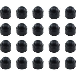 Maxmoral 20pcs Nut Protection Cap Plastic Hexagonal Nut Protection Cap Black Dome Bolt Nut Protection Cap Hexagonal Screws M8x13x15mm
